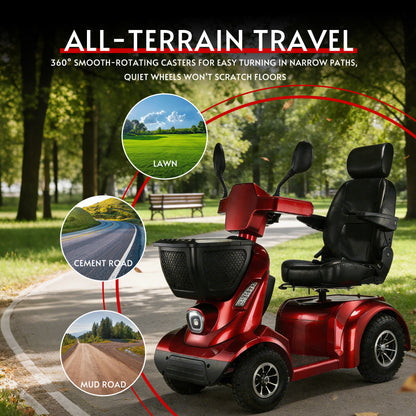 NINA Heavy-Duty All-Terrain Mobility Scooter – Dual Battery, Long Range, 800W Power