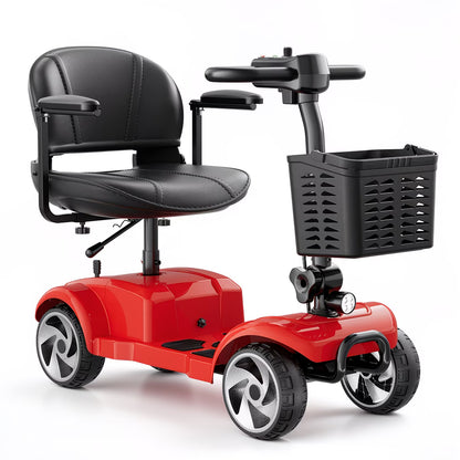 20-Mile Long Range Folding Mobility Scooter for Adults & Seniors, 300 lb Weight Capacity, Portable Electric Mobility Scooter with LED Headlight, Detachable Storage Basket, Compact Travel Scooter for Daily Use
