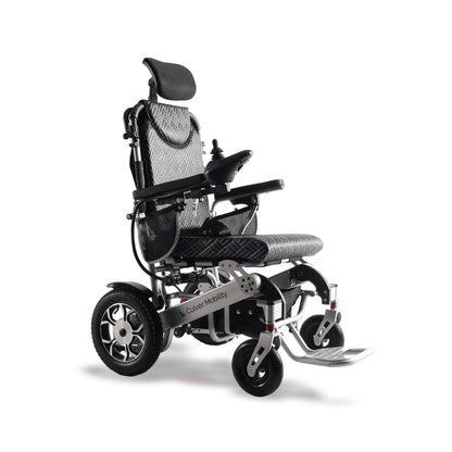 SHAWK (Silver)-Reclining Folding Lightweight Electric Wheelchair 500W Motor,330 lbs-13 miles