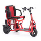 Culver Mobility COUGAR 3-Wheel Folding Mobility Scooter, 49.6 lb, 15-Mile Range – Red