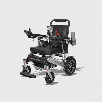 Electric wheelchair with 'Culver Mobility' branding on a white background