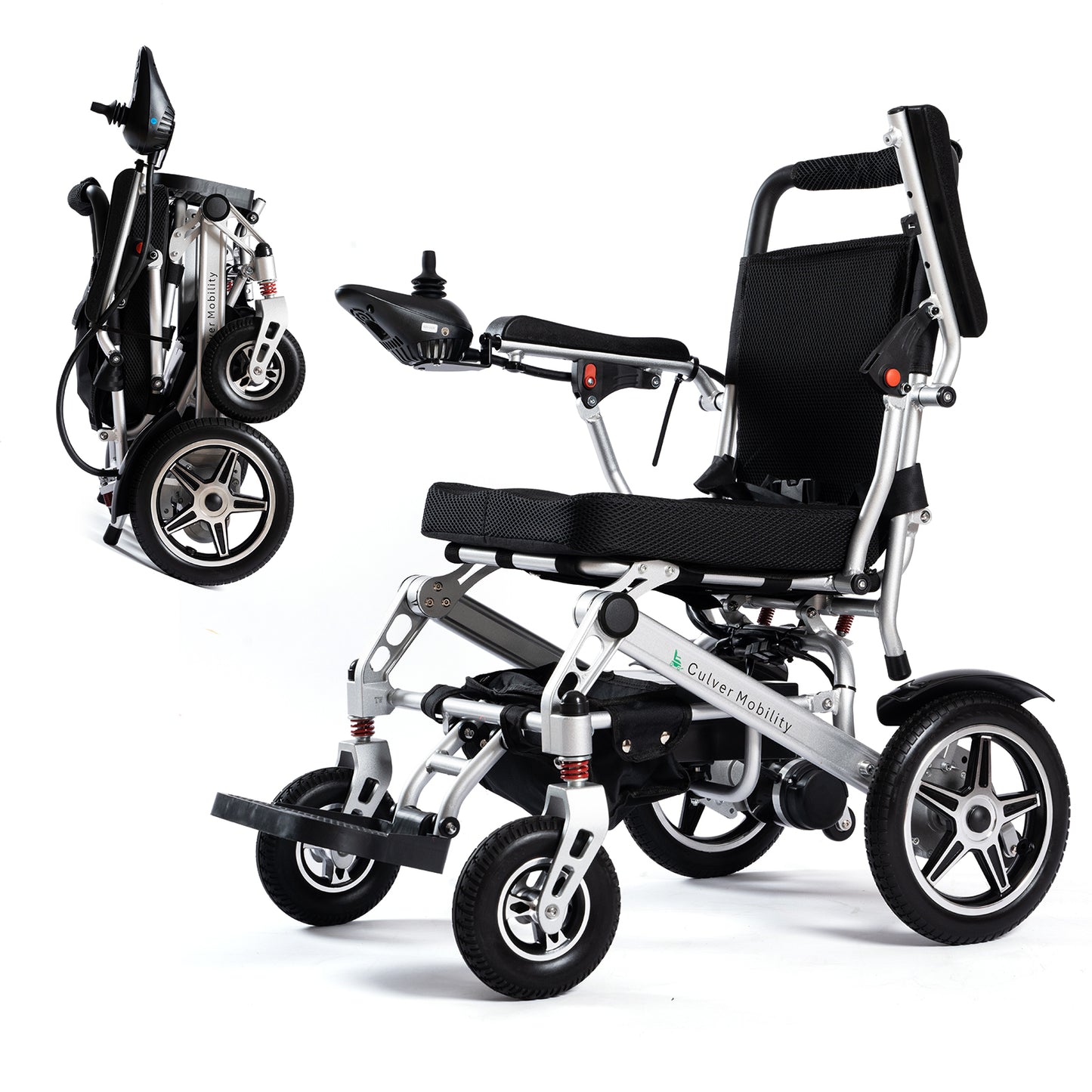 Culver Mobility RAGER Lightweight Foldable Electric Wheelchair Weight 40lbs -Detachable Battery