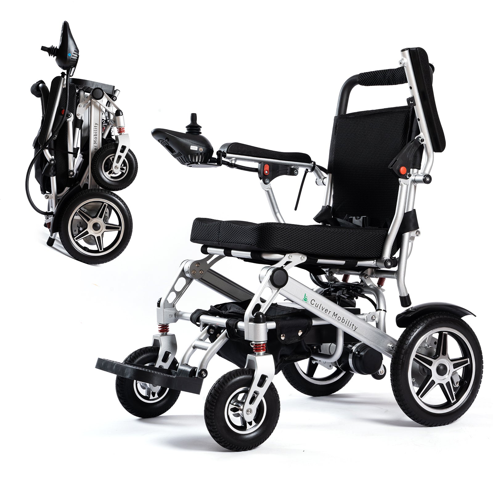 Culver Mobility RAGER Lightweight Foldable Electric Wheelchair Weight 40lbs -Detachable Battery