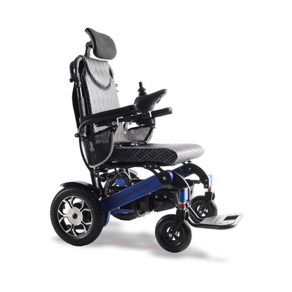 SHAWK (BLUE)-Reclining Folding Lightweight Electric Wheelchair 500W Motor,330 lbs-13 miles