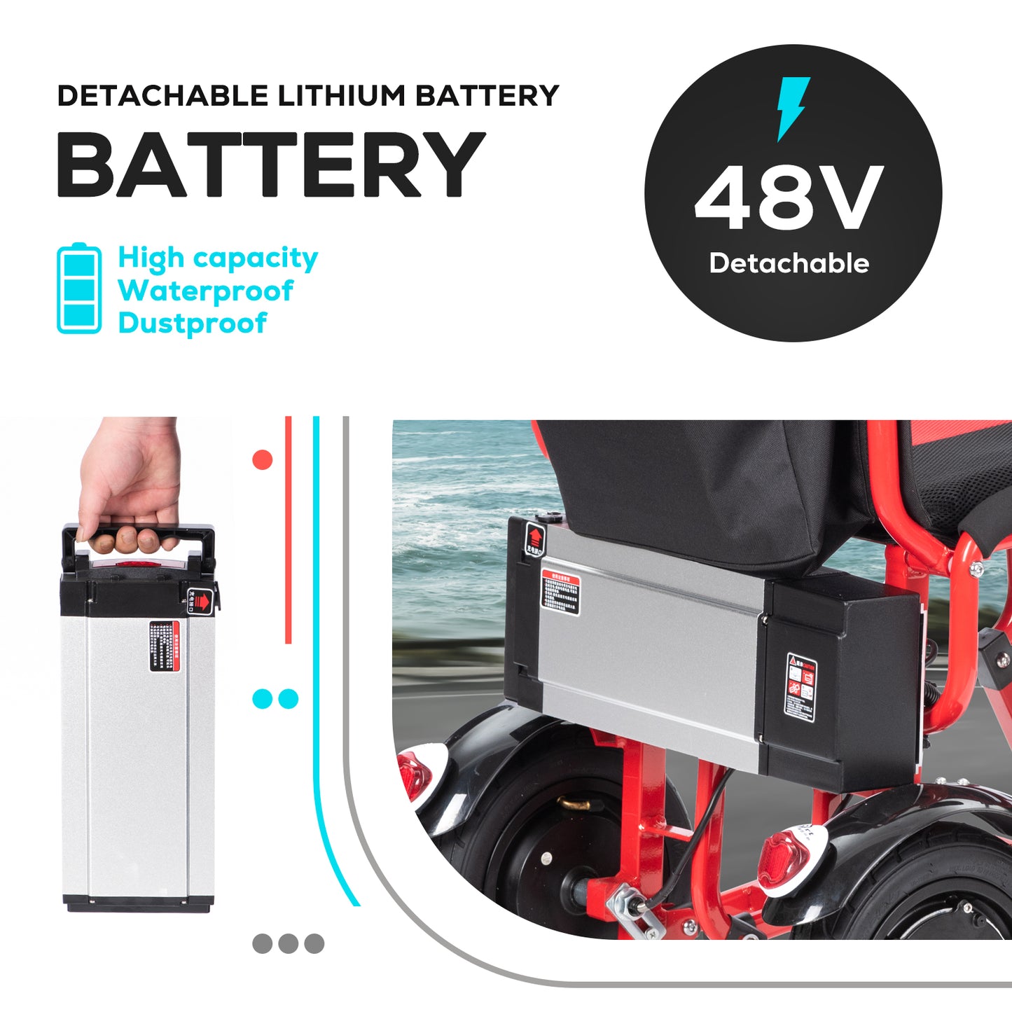portable electric scooter, 3 Wheel