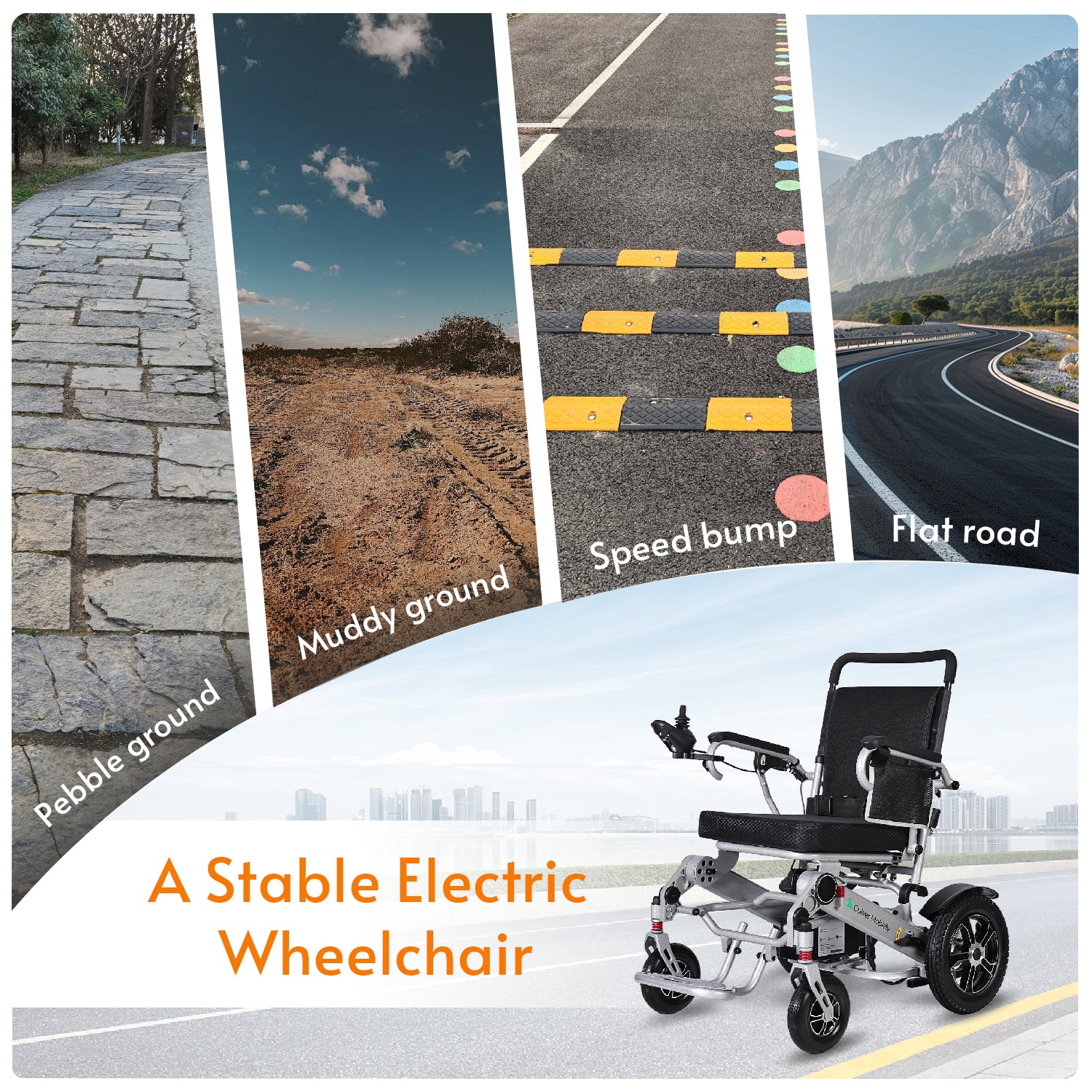 COBRA Folding Divisible  Electric Wheelchair 300 Lb Capacity-500W- 14Miles