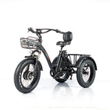 Electric Fat Tire Trike Tricycle Bike w/Cargo Basket - All-Terrain 500W Motor and 48V Lithium