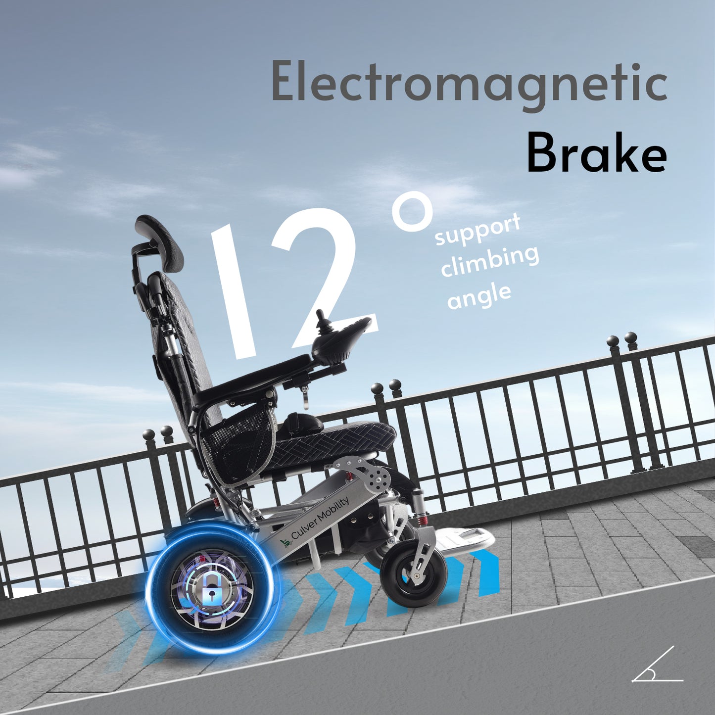 SHAWK (Silver)-Reclining Folding Lightweight Electric Wheelchair 500W Motor,330 lbs-13 miles