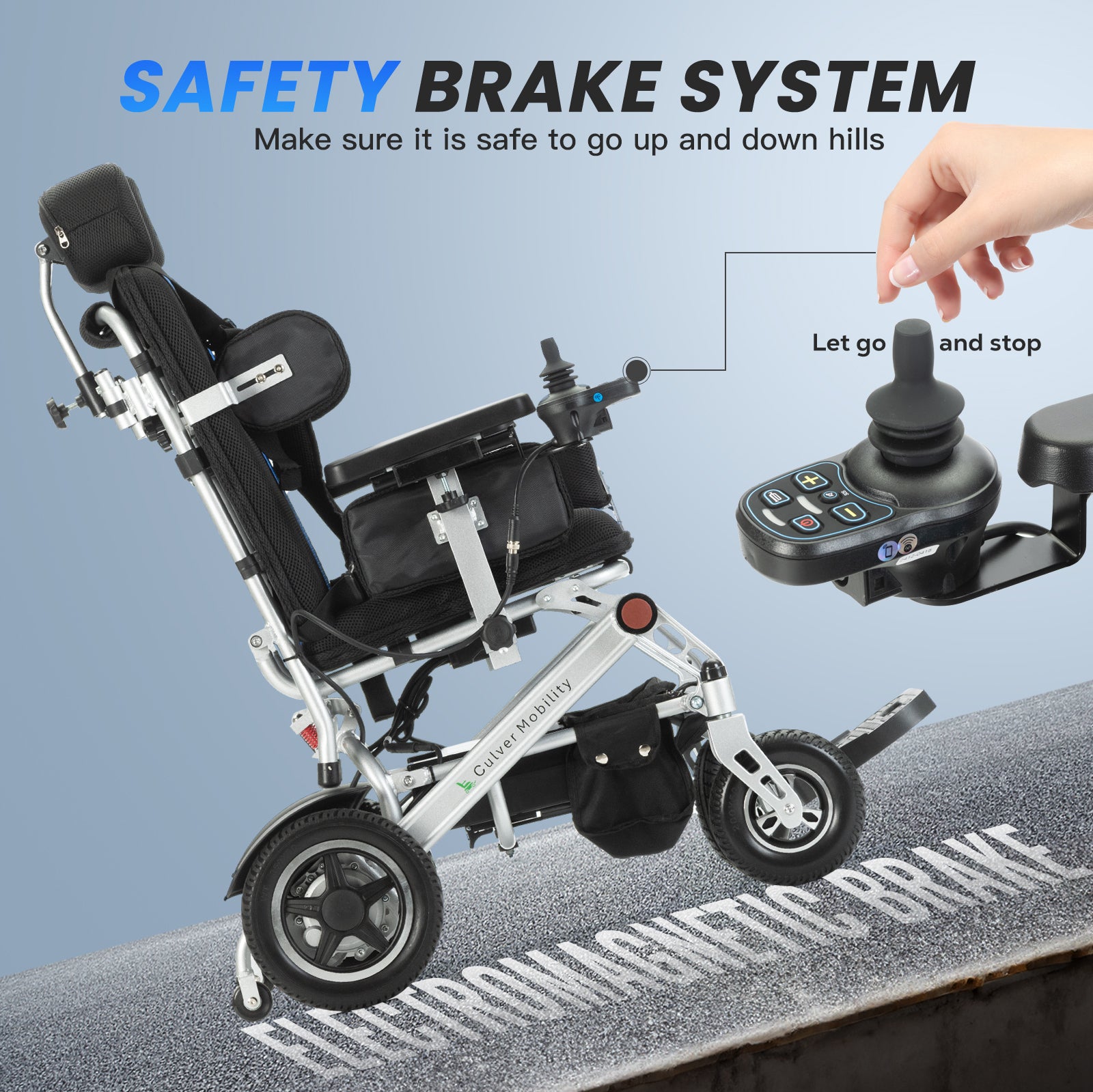 Culver Mobility NORA-Kids Electric Wheelchair Aluminum Alloy Frame , Disabled Teenagers Foldable