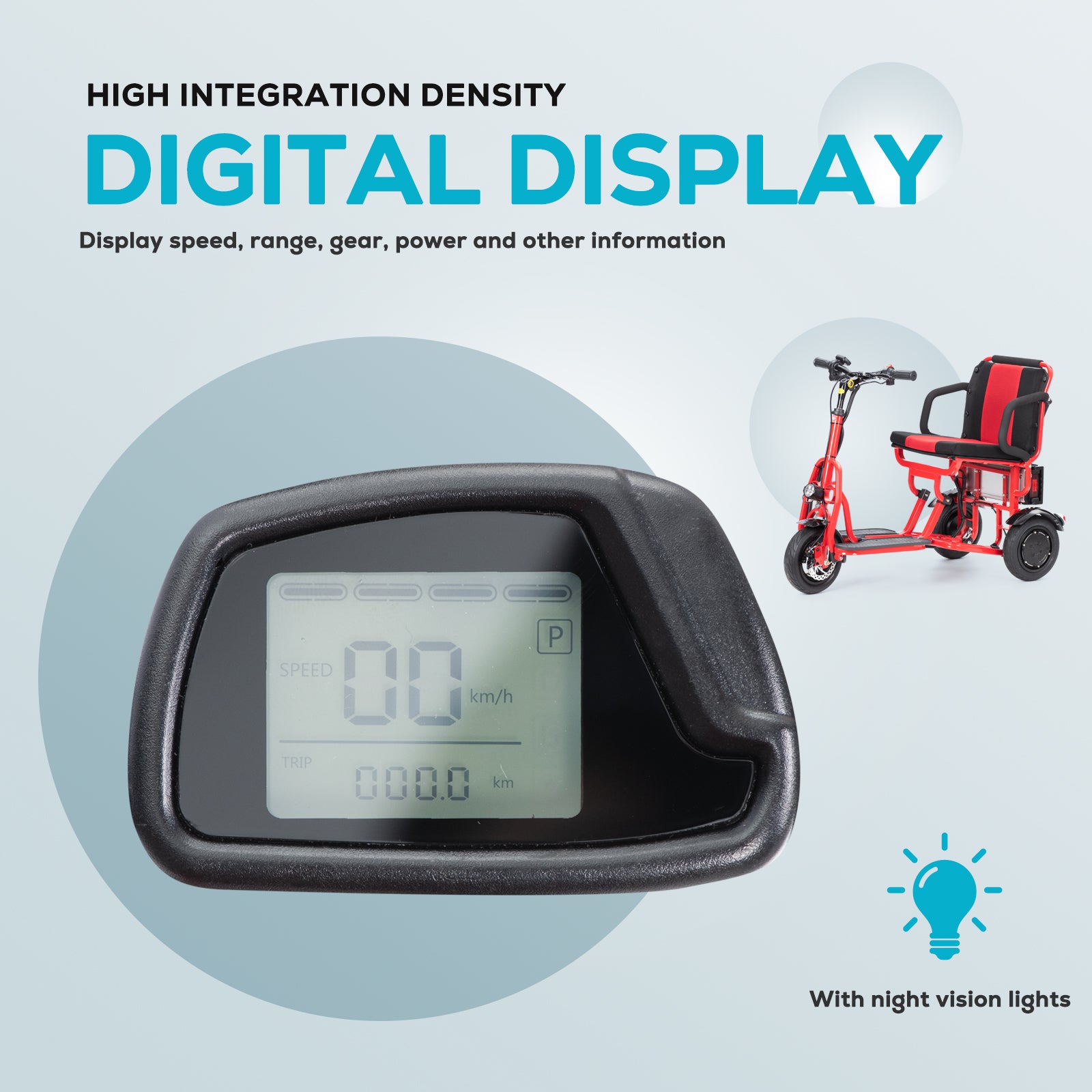 Culver Mobility COUGAR Ultra Lightweight Folding Scooter For Adults 3 Wheeler - Portable