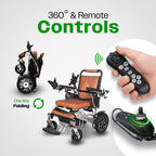 Culver Mobility WOLF Folding Electric Wheelchair, 330 lb Capacity, 25-Mile Range – Brown