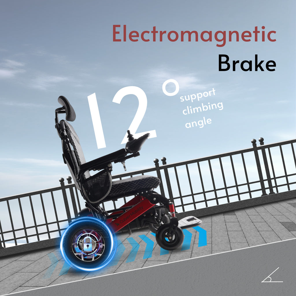 Culver Mobility SHAWK Reclining Folding Electric Wheelchair, 330 lb, 25-Mile Range – Red
