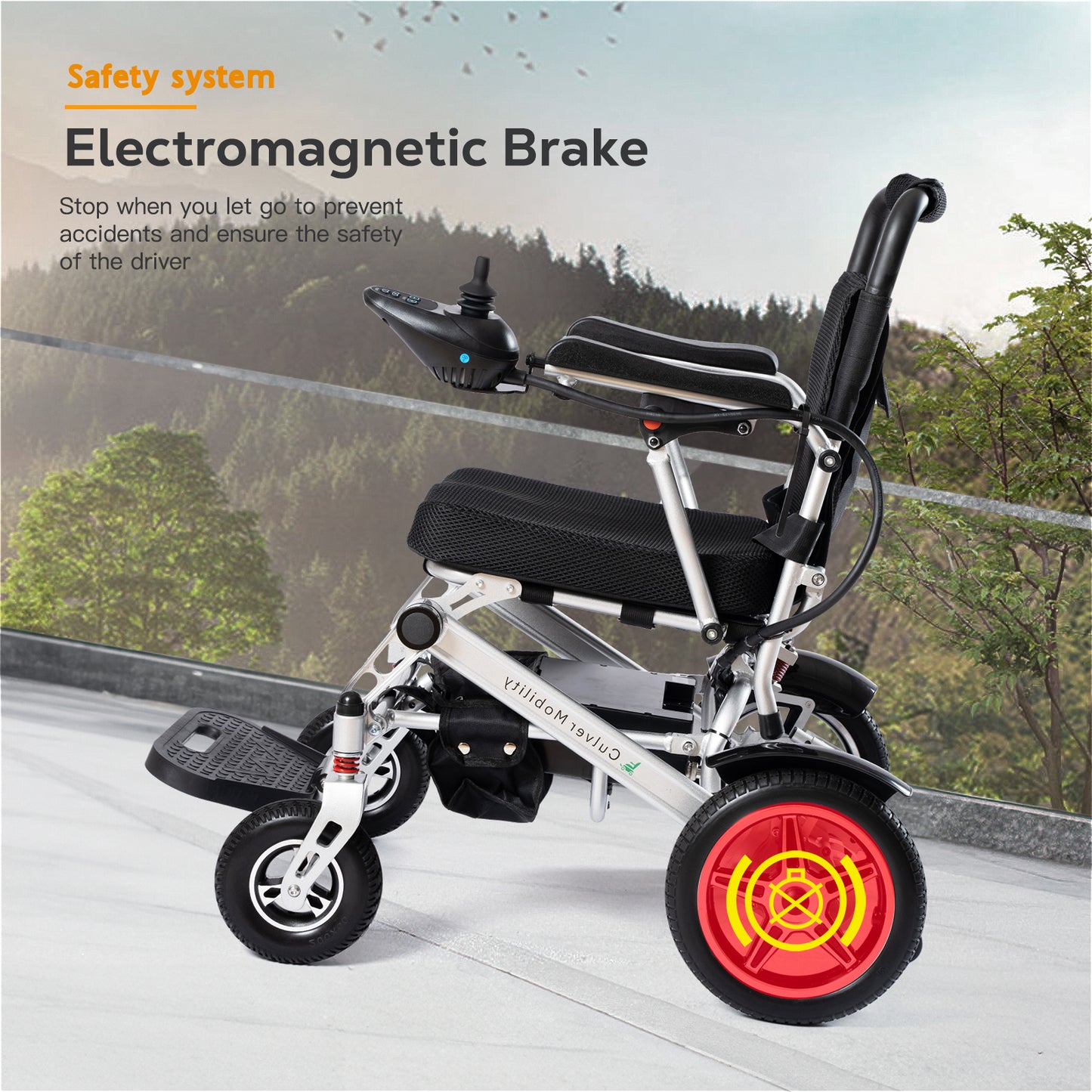 Culver Mobility RAGER Lightweight Foldable Electric Wheelchair Weight 40lbs -Detachable Battery