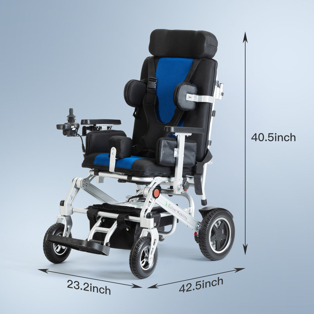 Culver Mobility NORA Kids & Teens Folding Electric Wheelchair, 40 lb, Aluminum Frame