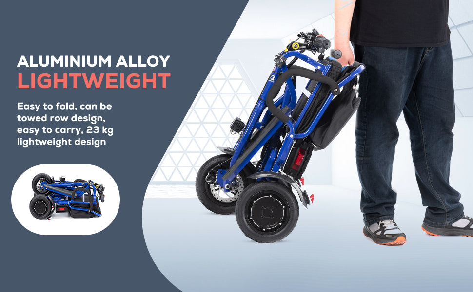 Culver Mobility Folding Electric Mobility Scooter 3 Wheel Lightweight Portable Power Travel Scooters COUGAR