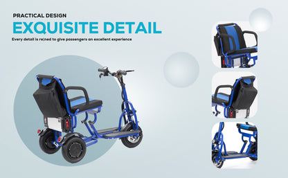 Culver Mobility Folding Electric Mobility Scooter 3 Wheel Lightweight Portable Power Travel Scooters COUGAR