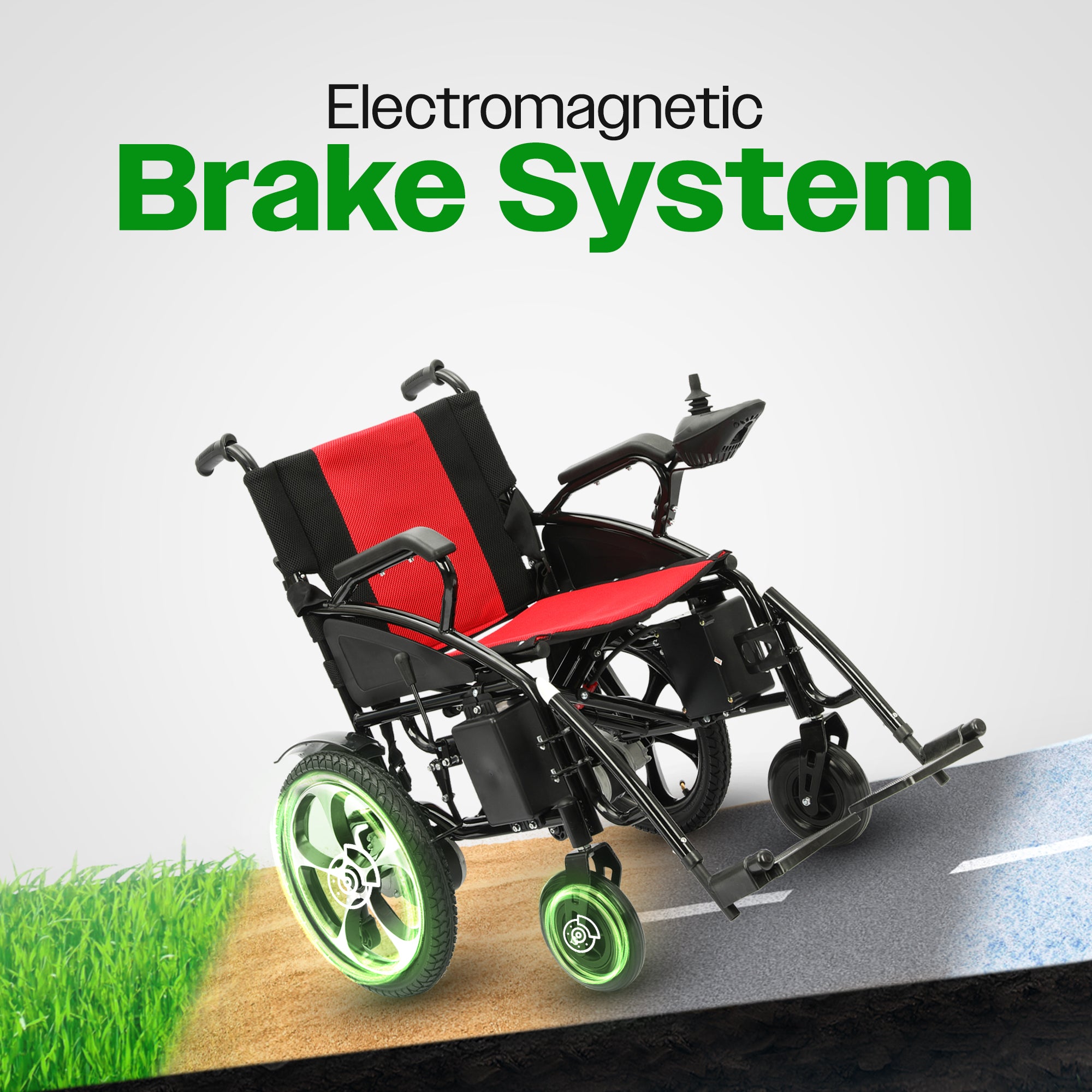 Culver Mobility ARTEMIS (RED) - Folding Lightweight Electric Wheelchairs 265lbs -500W- 13Miles