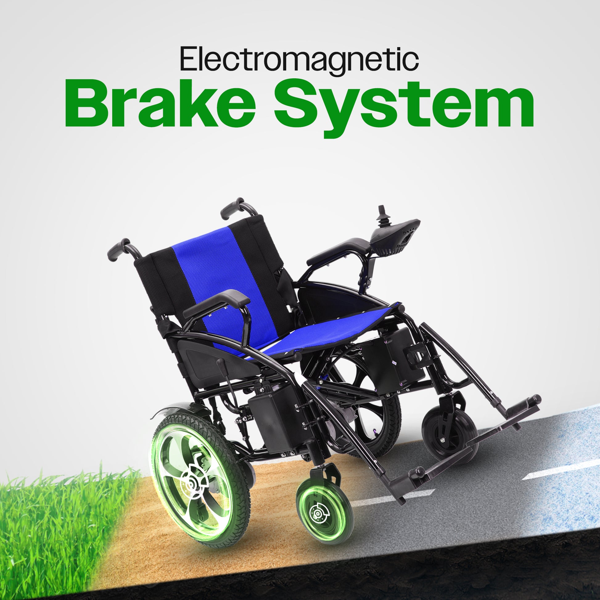 Culver Mobility ARTEMIS (BLUE) - Folding Lightweight Electric Wheelchair 265lbs - 500W- 13Miles