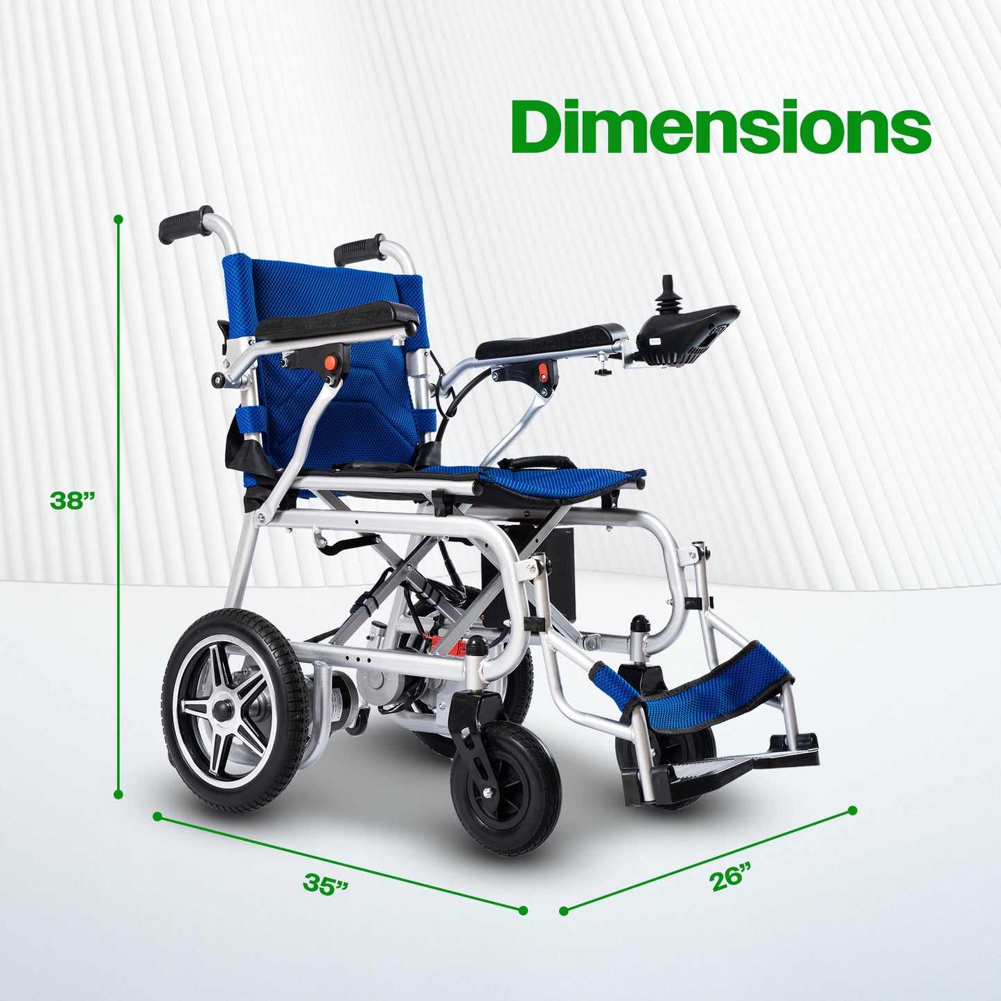 Culver Mobility ARTEMIS PRO (Blue)-Lightweight Foldable Electric Wheelchair 500W - 12 miles