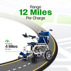 Culver Mobility ARTEMIS PRO Lightweight Folding Electric Wheelchair, 12-Mile Range – Blue