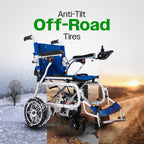 Culver Mobility ARTEMIS PRO Lightweight Folding Electric Wheelchair, 12-Mile Range – Blue