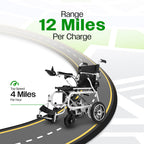Culver Mobility ARTEMIS PRO Lightweight Folding Electric Wheelchair, 12-Mile Range – Black