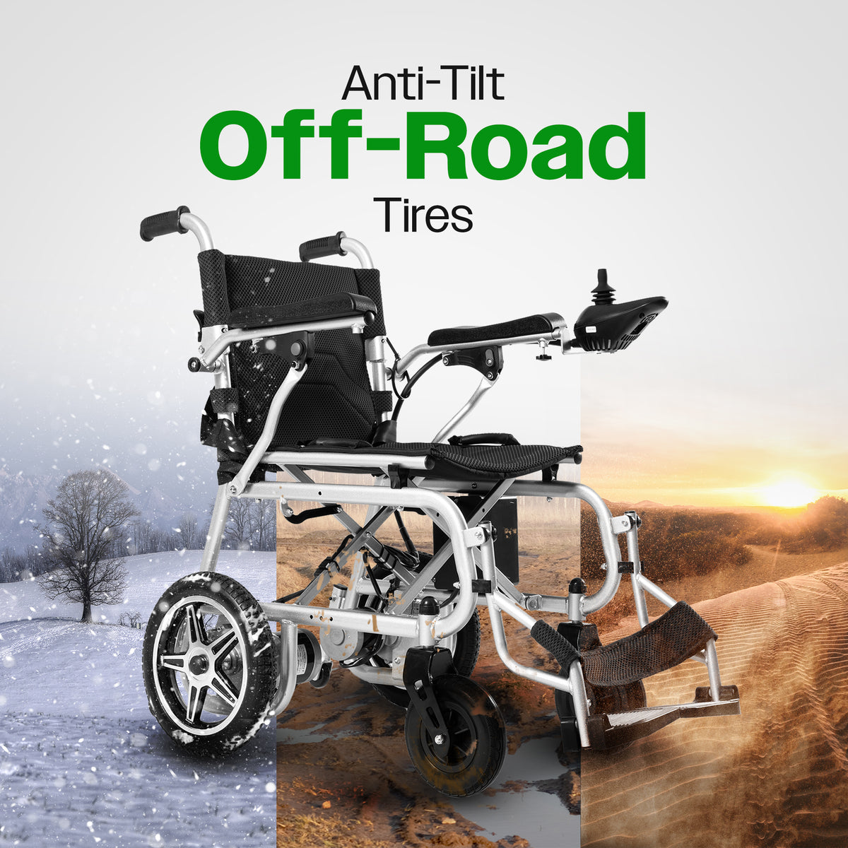 Culver Mobility ARTEMIS PRO Lightweight Folding Electric Wheelchair, 12-Mile Range – Black