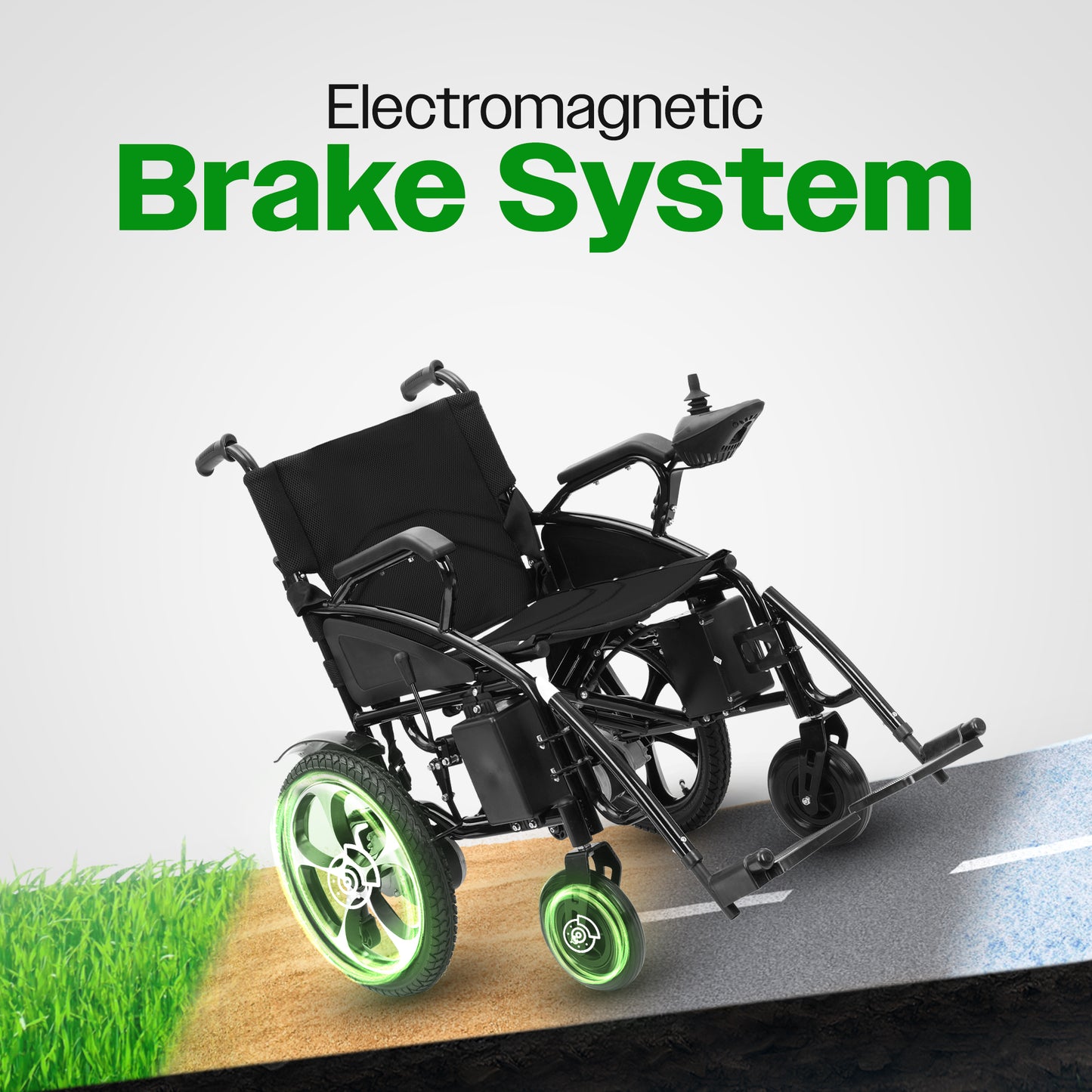 Culver Mobility Folding Lightweight Electric Wheelchairs 265lbs -500W- 13Miles ARTEMIS (BLACK)