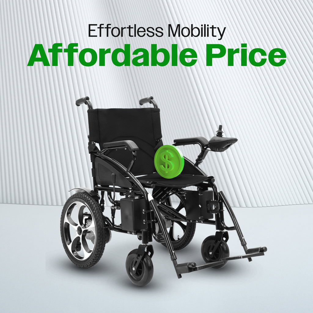 Culver Mobility ARTEMIS Folding Electric Wheelchair, 265 lb, 13-Mile Range – Black