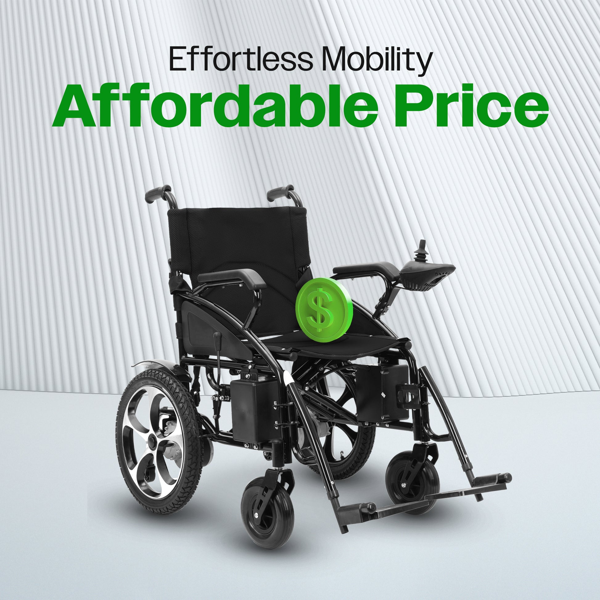 Culver Mobility Folding Lightweight Electric Wheelchairs 265lbs -500W- 13Miles ARTEMIS (BLACK)