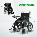 Culver Mobility ARTEMIS Folding Electric Wheelchair, 265 lb, 13-Mile Range – Black