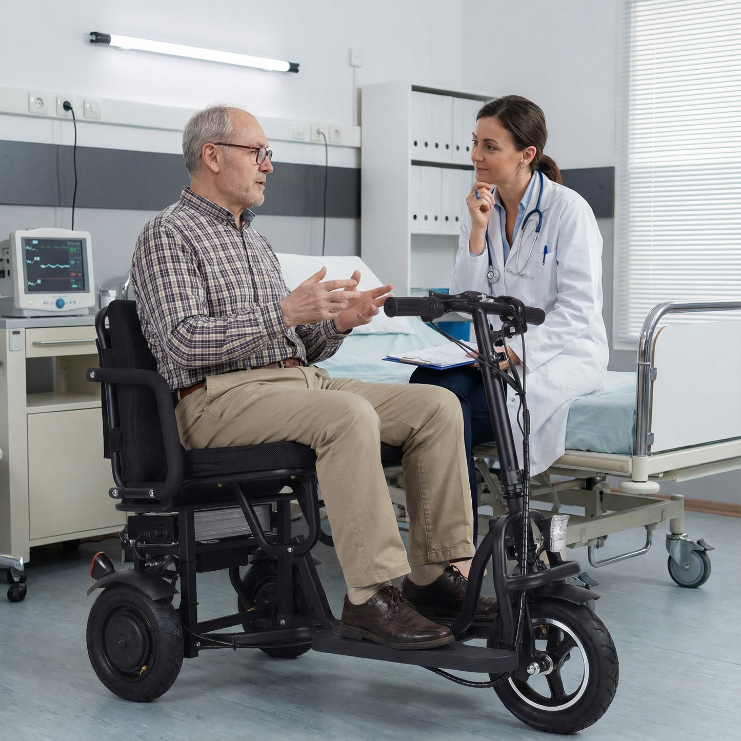 COUGAR (Black) Folding Electric Mobility Scooter 3 Wheel Lightweight Portable Power Travel Scooters