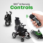 Culver Mobility SHAWK Reclining Folding Electric Wheelchair, 330 lb, 25-Mile Range – Blue