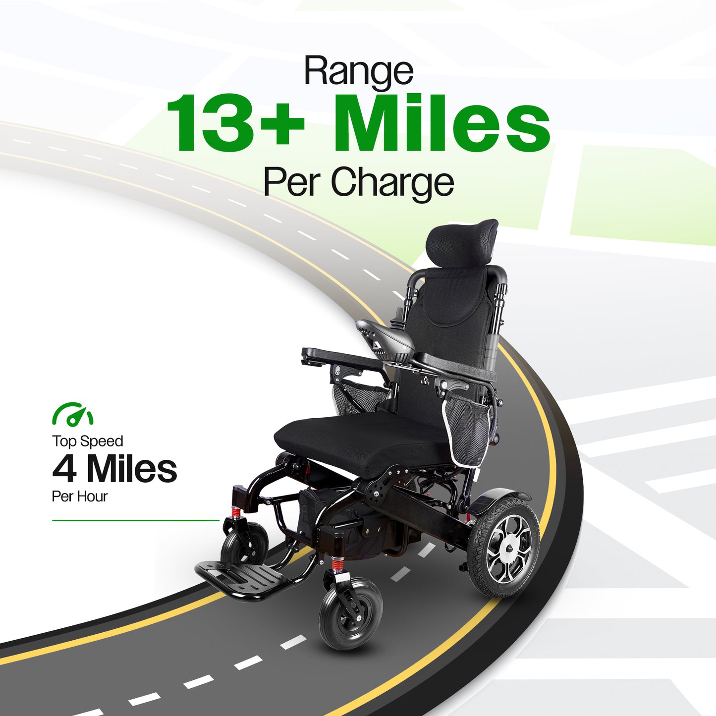 Culver Mobility Remote Control Folding Lightweight Wheelchair SHAWK (Black)