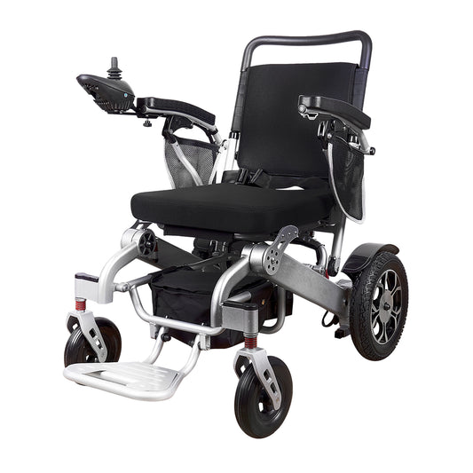 Culver Mobility WOLF (Silver) - Folding Lightweight Heavy Duty Electric Wheelchair 330 lbs Max Load