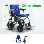 Culver Mobility KANO 35 lb Lightweight Travel Electric Wheelchair – Blue