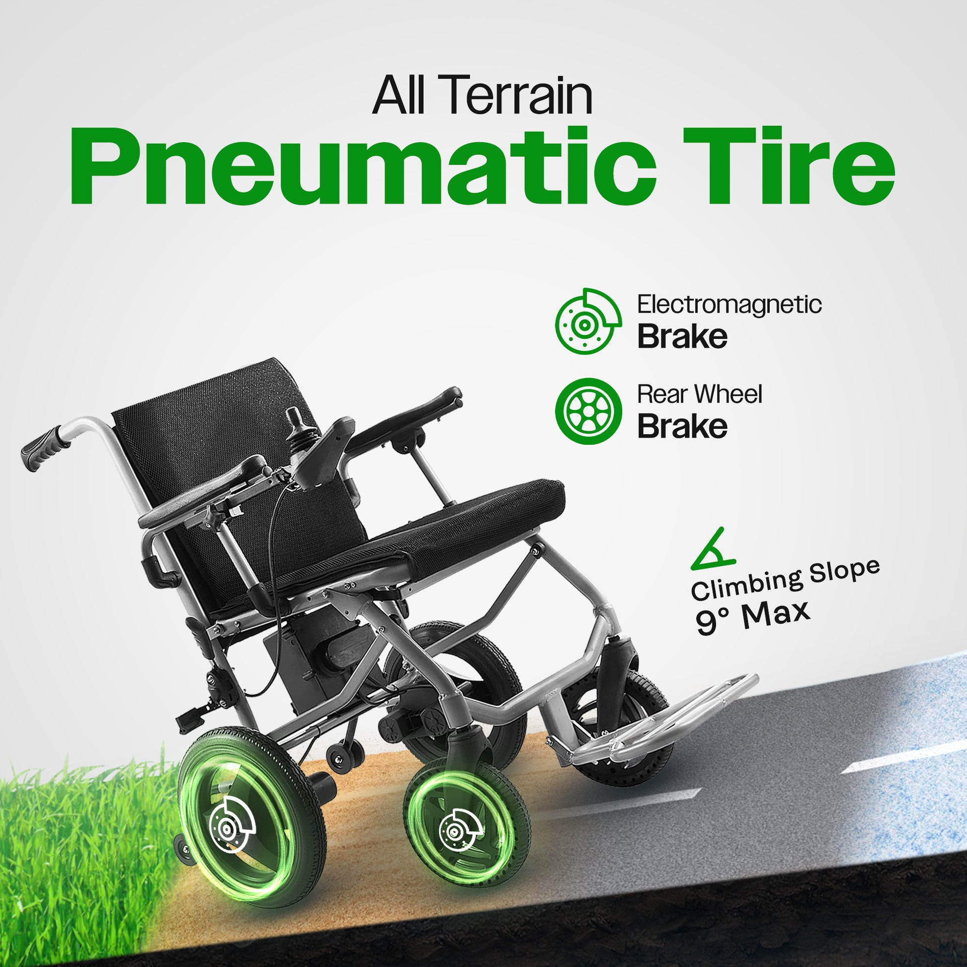 Culver Mobility KANO (Black) -Foldable Electric Wheelchair, Travel Size, User-Friendly