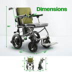 Culver Mobility KANO 35 lb Lightweight Travel Electric Wheelchair – Green