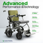 Culver Mobility KANO 35 lb Lightweight Travel Electric Wheelchair – Green