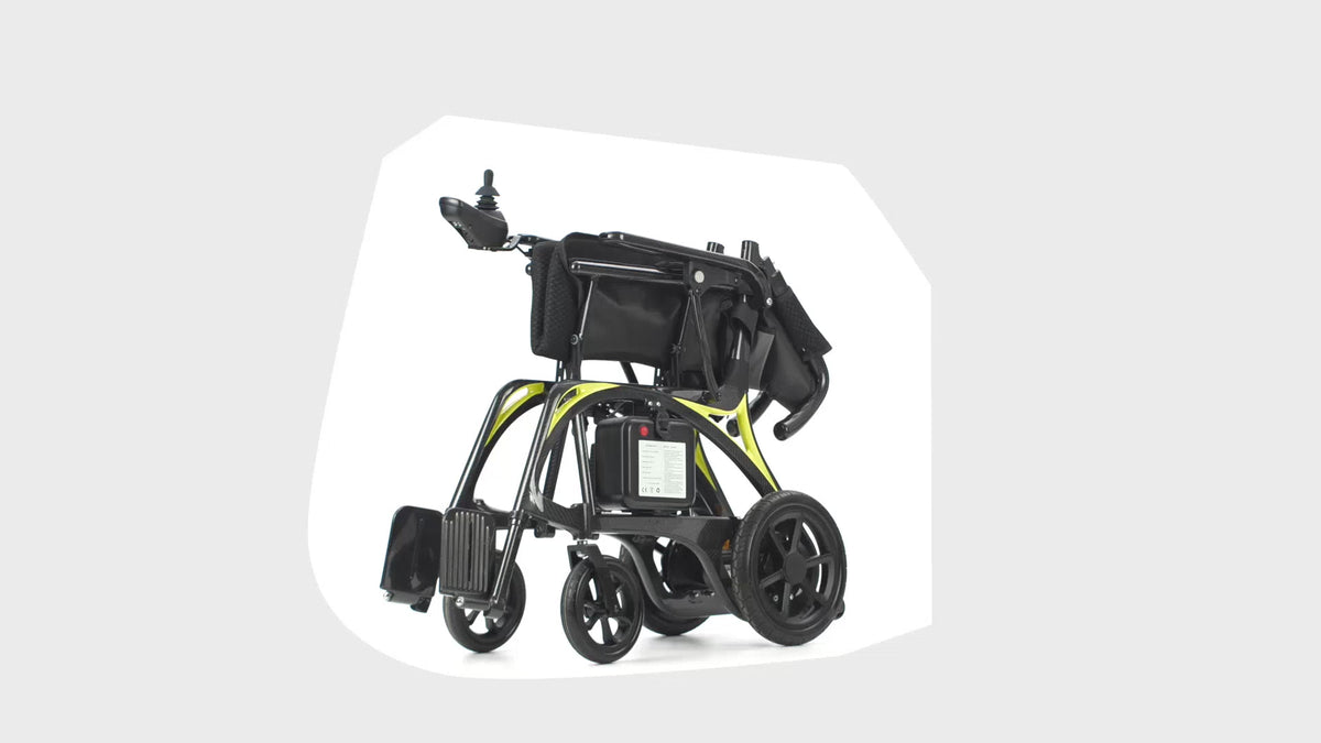LEOPARD Carbon Fiber Folding Electric Wheelchair, 35 lb, 12-Mile Range