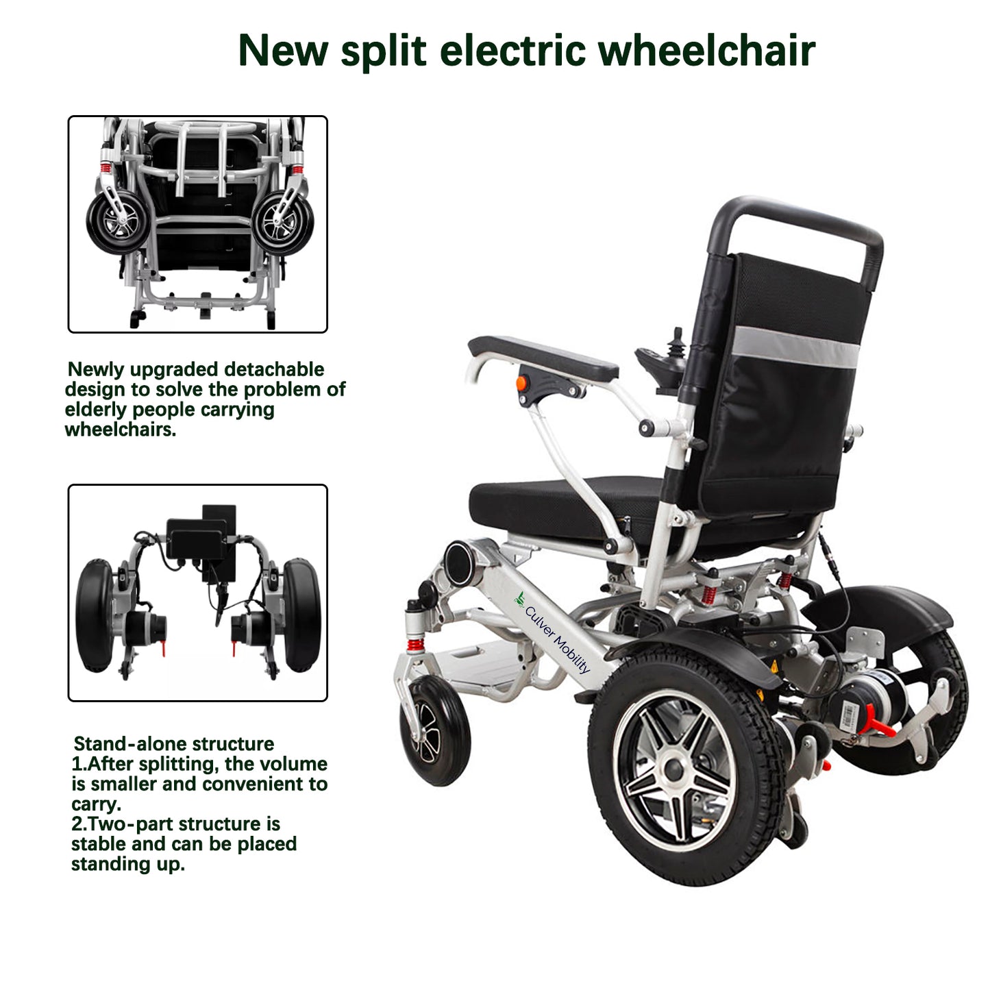 Folding Electric Wheelchair, 400 lb Capacity