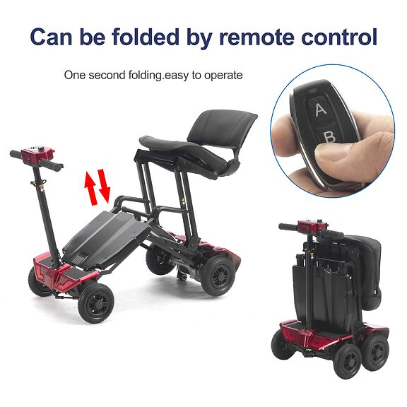 amenazar técnico Menos LYNX REMOTE (Red)- Auto Folding Mobility Scooter for Adults, Long Rang –  Culver Mobility
