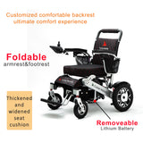 WOLF (Black Leather) - Folding Lightweight Heavy Duty Electric Wheelchair 330 lbs-500W-13 Miles