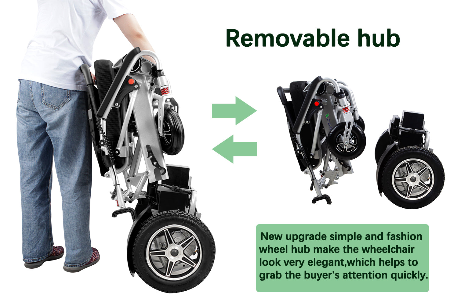 Folding Electric Wheelchair, 400 lb Capacity