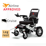 WOLF (Black Leather) - Folding Lightweight Heavy Duty Electric Wheelchair 330 lbs-500W-13 Miles