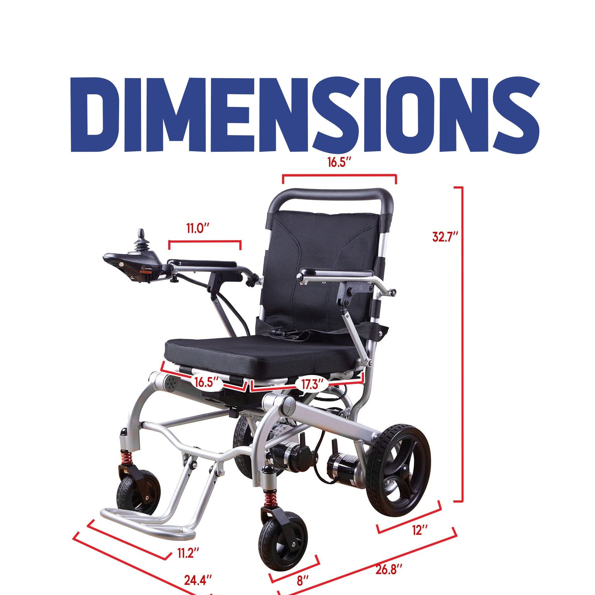 Culver Mobility RAGER Lightweight Foldable Electric Wheelchair Weight 40lbs -Detachable Battery