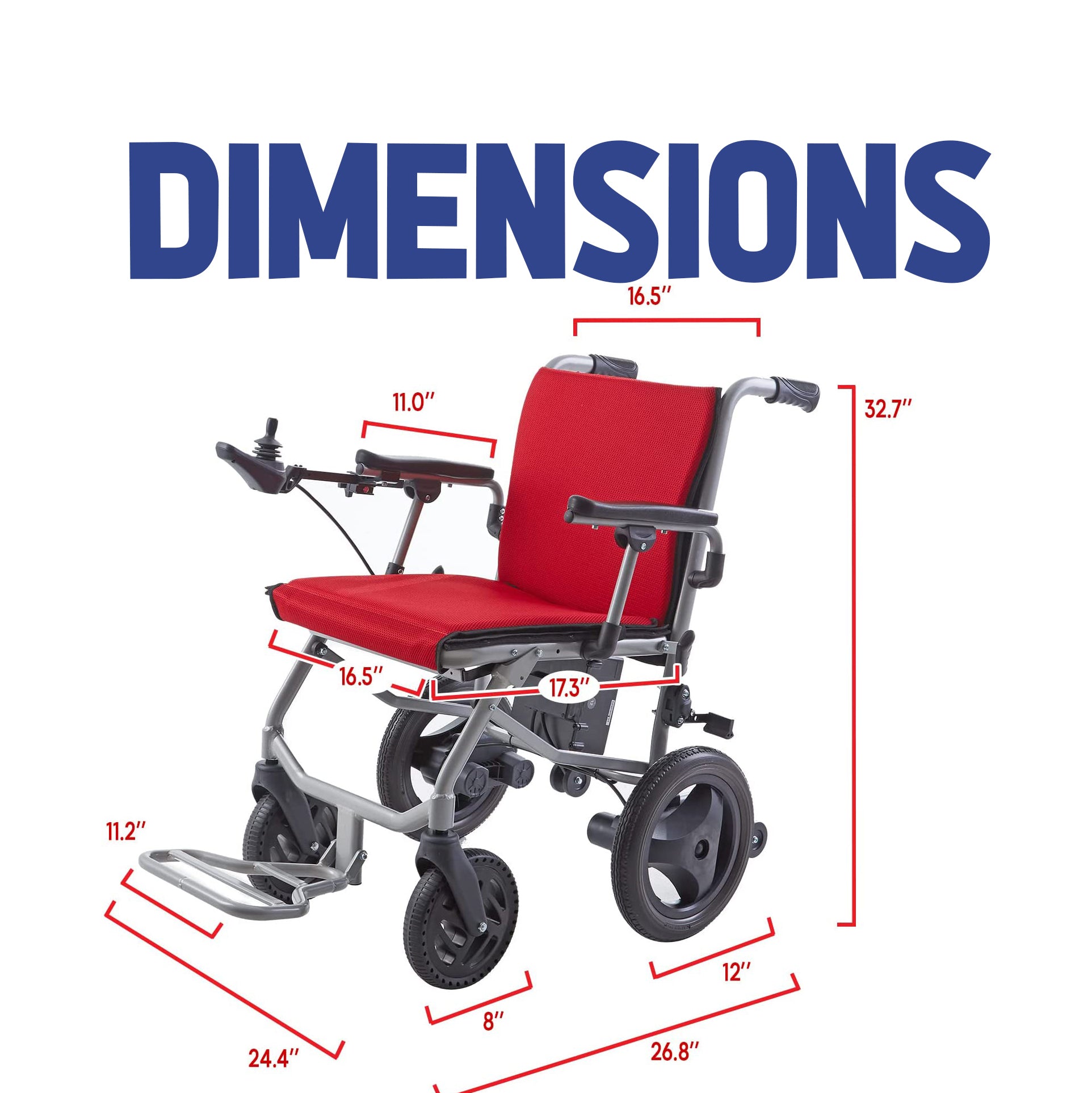 KANO-World's Lightest (only 35lbs) Foldable Electric Wheelchair, Travel Size, User-Friendly