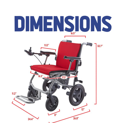 KANO-World's Lightest (only 35lbs) Foldable Electric Wheelchair, Travel Size, User-Friendly