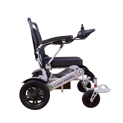 TIGER (Silver)-Folding Lightweight Heavy Duty Electric Wheelchair 500W Motor Power
