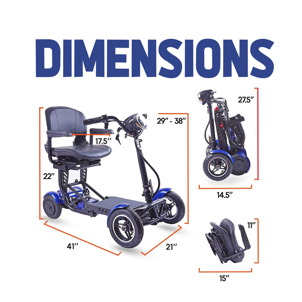 Prøve Minefelt Kilde LYNX-(Blue) Foldable 4 Wheel Mobility Scooter for Seniors – Culver Mobility